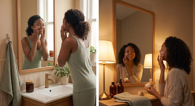 Night skincare routine with retinol for dark spots