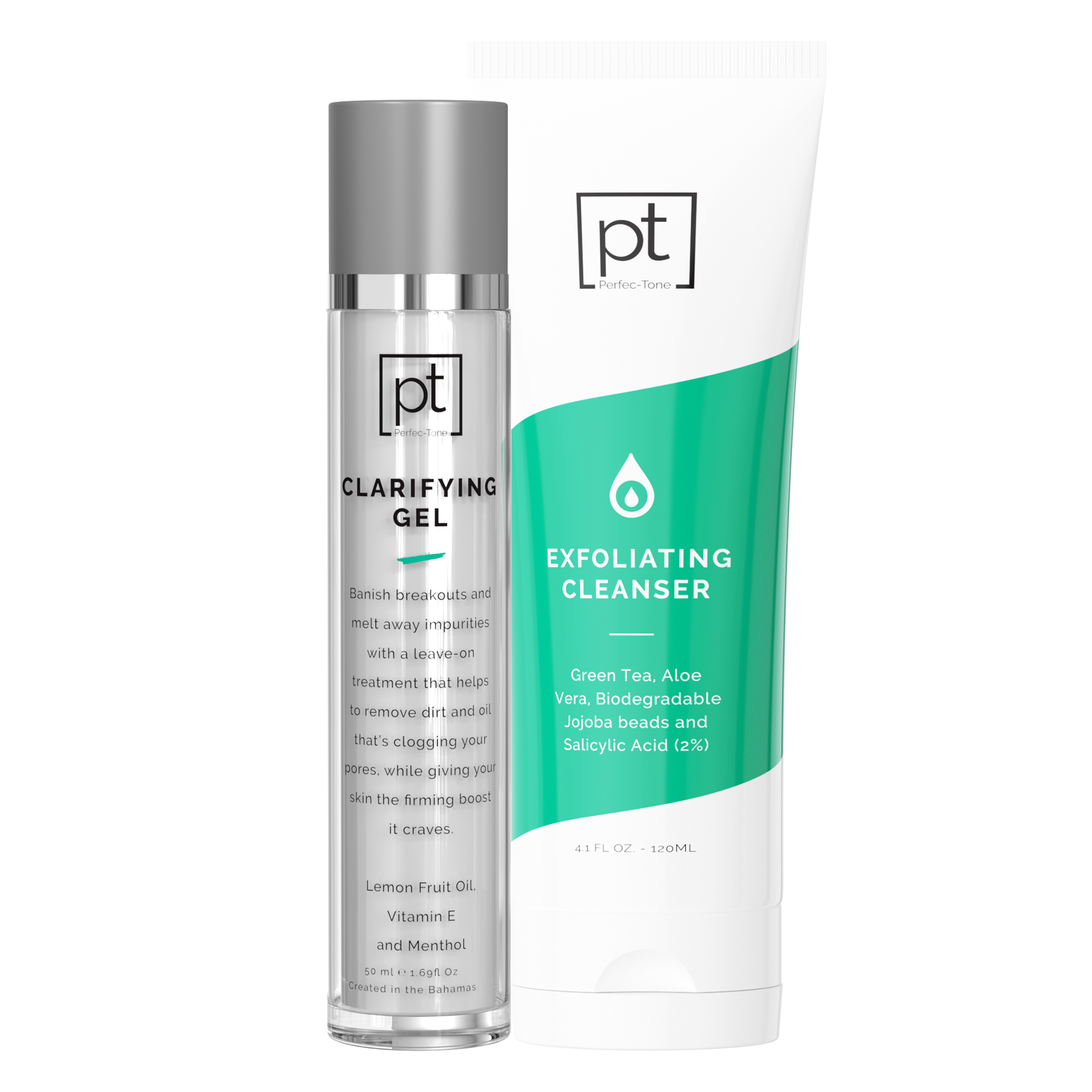 Exfoliating Cleansing System - 2-Step Acne Treatment Kit