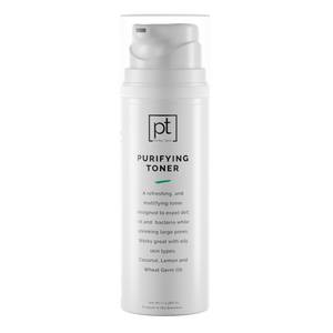 Perfec-Tone 4.3oz alcohol-based purifying toner for acne treatment in clear bottle with flip-top lid